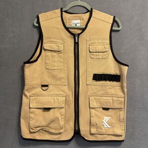 Karl Kani Brooklyn Hip Hop Canvas Utility Hunting Vest Mens SIze M Tupac Rare
